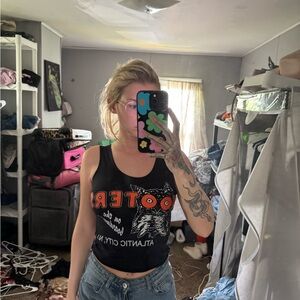 Hooters Black and Orange Tank Top